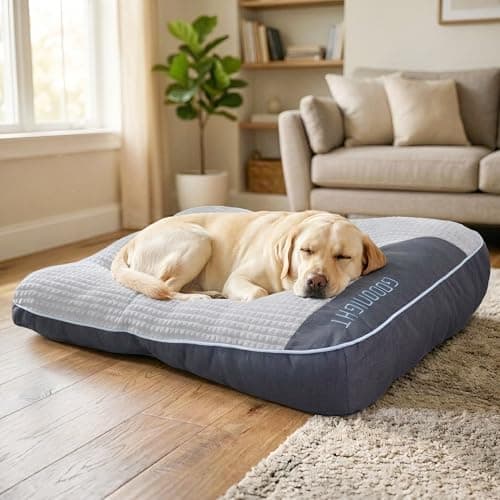 Extra Thick Soft Orthopedic Dog Bed - Comfortable Flat Pet Bed for Large Dogs Up to 90 lbs, Reasonable Curves Pad with Non-Slip Bottom & Room to Move Freely (Grey, 39" L x 30" W x 8" Th)