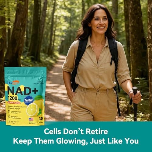 NAD Supplement, NAD Supplement w/ PQQ, HA, VC, VE, NAD+ Supplements Support Healthy Aging, Stamina, Cellular Health & Energy for Women Men, Liposomal ≥50% Absorption , Non-GMO, 30 Packs, Lemon Flavor - Thumbnail 6