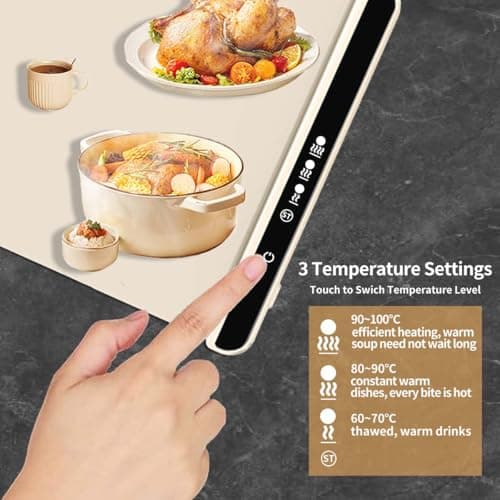 Food Warming Mat Electric Warming Tray for Buffets Party and Home Daily Use 10's Heating Fastly Timed Function for Your Family Commercial Food Warmers - Thumbnail 5
