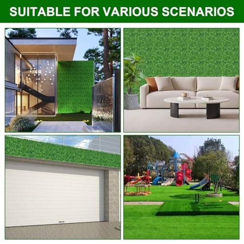 XUESON Artificial Boxwood Panels - 20x20 Inch Realistic Lush Green Wall Decor for Indoor & Outdoor Spaces - Weatherproof, UV Resistant, Tiles with Easy Installation(12PCS) - Thumbnail 3