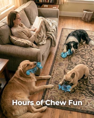 ChienBox Dog Toys for Aggressive Chewers: 3 Pack Tough Chew Toys for Medium Large Dogs, Bacon Flavored Indestructible Dog Toy, Heavy Duty Nylon Chew Bone Dog Toys to Keep Them Busy 20-90 lbs - Thumbnail 2