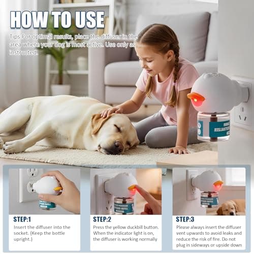 LKXDOV Dog Calming Diffuser, Calming Pheromones Diffuser Kit Appeasing Pheromone Diffuser to Calm (2Plug in+4Refill) for Anxiety Relief Reduce Aggression Fighting Barking Stress - Thumbnail 4