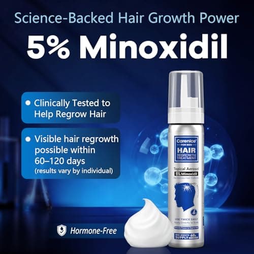 5% Topical Minoxidil Foam, Aerosol Minoxidil for Men, Infused with Biotin, Hair Growth Treatment, Supports Thicker and Fuller Hair & Beard Unscented (Minoxidil Foam, 8.44oz, 4 Months Supply) - Thumbnail 3