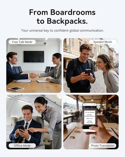 Wooask M3 3 in 1 Translation Earbuds, 144 Languages Translator Earbuds Real Time, Offline Translator Headphones No Subscription for Global Travel & Off-Grid Exploration - Thumbnail 5