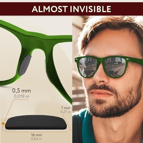 Nose Pads for Glasses Anti Slip - 0.5 mm Eye Glasses Nose Pads Non Slip - 6 Pairs Glasses Stoppers Nose Grip - Eyeglasses Nose Grips (Black Black Strap) - Thumbnail 4