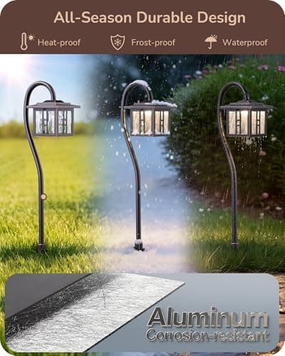 EDISHINE Low Voltage Landscape Lighting, 3W 185LM Oil-Rubbed Bronze Outdoor Landscape Path Lights, Low Voltage Pathway Lights for Garden Driveway, Die-Cast Aluminum, 50,000H, 6-Pack - Thumbnail 4