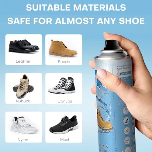etching Shoe Protector Spray, Suede Protector Spray, Rain & Stain Waterproof Protection for Shoes, Boots, Handbags, Purses, Suede, Leather, Canvas, Nubuck, Fabric, Nylon, 10.15Oz - Thumbnail 5