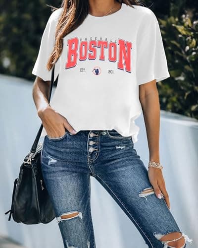 Theres No Crying in Baseball T Shirt Women Baseball Mom Graphic Tees Casual Short Sleeve Tee Tops - Thumbnail 3