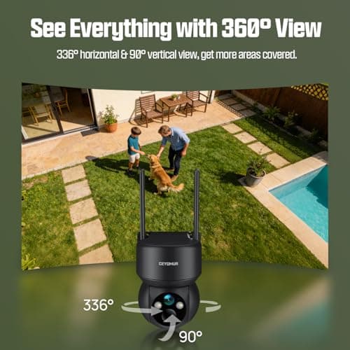 CEYOMUR Trail Camera, 4G LTE Cellular Trail Camera with Built-in SIM & 32GB TF Card, Game Camera with 2K Color Night Vision, 360° PTZ View, PIR Motion Activated, 2-Way Audio, IP66, No WiFi Needed - Thumbnail 4