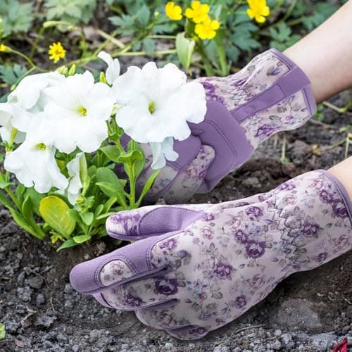 Pleneal Gardening Gloves for Women - Leather Garden Gloves Thorn Proof, Outdoor Protective Working Gloves for Weeding - Thumbnail 6