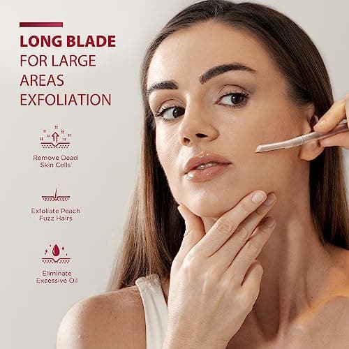 Dermaplane Razor for Women Face, (6 Count) Professional Dermaplaning Tool for Peach Fuzz, Facial and Eyebrow Hair Removal, Gentle Skin Exfoliation Blade - Thumbnail 2