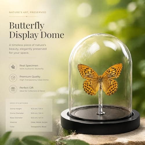 Real Taxidermy Butterfly Specimen Leopard Butterfly Shadow Box, Butterfly Gifts for Women Girls with Glass Cover, Butterfly Decor for Bedroom Office Living Room Desk ﻿ - Thumbnail 4