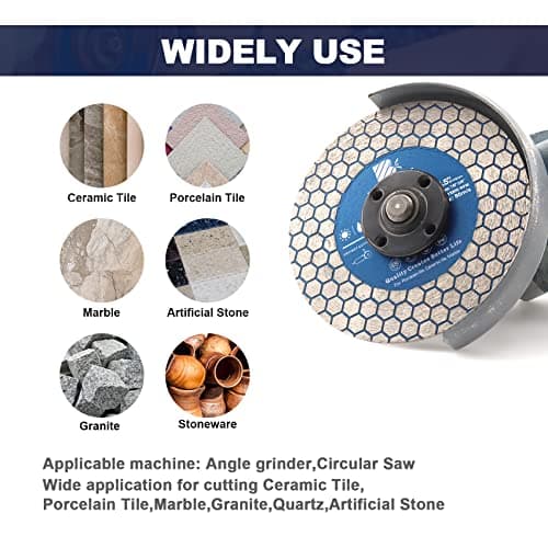 Diamond Granite Cutting Wheel 4.5inch - BRSCHNITT 115mm Vacuum Brazed Angle Grinder Diamond Blade for Dry and Wet Cutting Grinding Porcelain,Tile,Ceramic Tile Stone,Marble,Quartz,Granite - Thumbnail 2