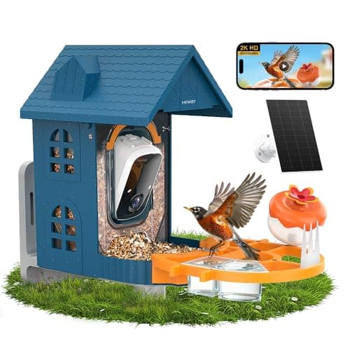 Smart Bird Feeder with Camera Solar Powered in Outdoor Backyard :2K HD Video, AI-Powered Recognition Identifies 11000+ Species, Instant Capture and Notifications,Ideal Gift for Mom Dad Bird Lovers - Image 1