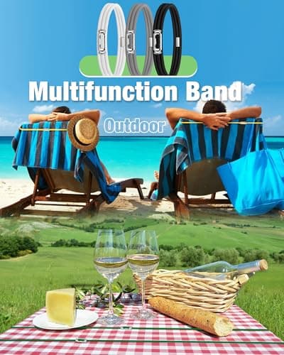Garbage Can Rubber Bands Cord Lock Adjustable Design Trash Can Bands Fits 4-33 Gallon Trash Cans Multifunction Bands Litter Box Bands Beach Towel Bands for Outdoor Kitchen Tables Picnic Camping Party - Thumbnail 4