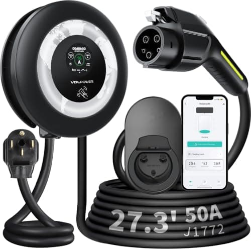 VDLPOWERVP Level 2 EV Charger, 11.5KW /50A Fast Home Charging Station, 27.3ft Extended Charging Cable, J1772 Wall Car Charger with Smart App (WiFi), 240V Electric Car Charger with NEMA 14-50 EC51B - Image 1
