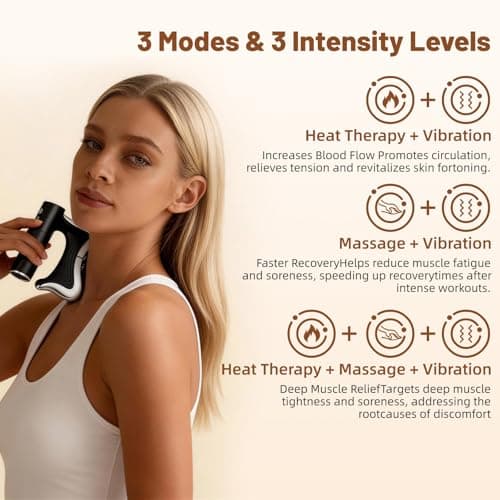 OTBK Professional Heated Muscle Scraper—3-in-1 Electric Fascia Massager with Independent Heat Control (38-46°C), 3-Level Vibration & Pulse—Portable Cordless for Athletes & Office Use - Thumbnail 4