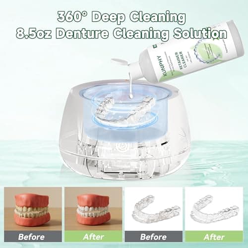 KUNPHY Ultrasonic Retainer Cleaner Solution Concentrate-Professional Cleaning of Retainers, Denture, Invisible Aligners, Mouth Guards, Night Guards, Remove Odors, Discoloration & Stains 1.8 oz(Mint) - Thumbnail 4