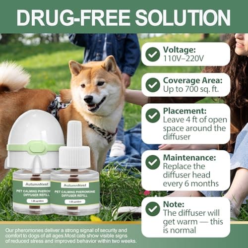 Dog Calming Pheromone Diffuser, Non-Toxic Care, 1 Plug-in + 3 Refills - Thumbnail 3