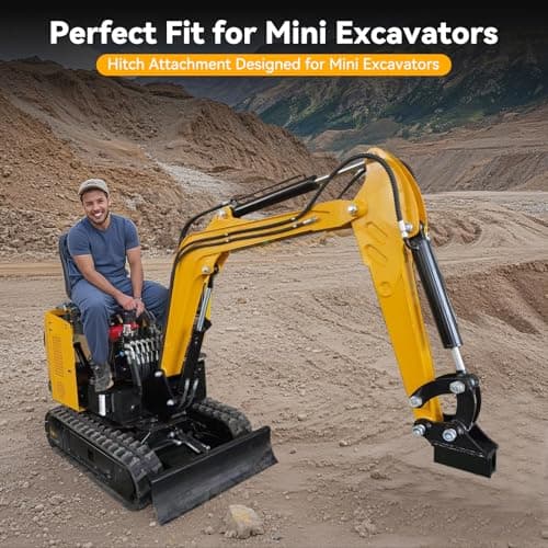Mini Excavator Trailer Hitch Receiver Attachment – Fits 0.8–1.8T Mini Excavators - Heavy-Duty Alloy Steel with Standard 2-Inch Receiver – 5,000 lbs Tongue & 20,000 lbs Trailer Capacity – Includes Pin - Thumbnail 6