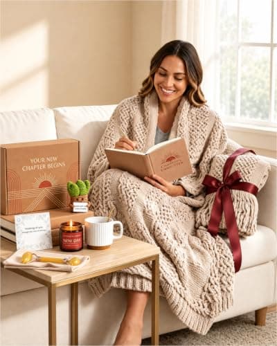 Self Care Gift Set for Women, Spa Gift Basket with Blanket, Get Well Soon & Sympathy Care Package, Birthday & Thank You teacher Gift Box, Relaxation Home Spa Kit for Mom Wife Sister Friend - Thumbnail 4