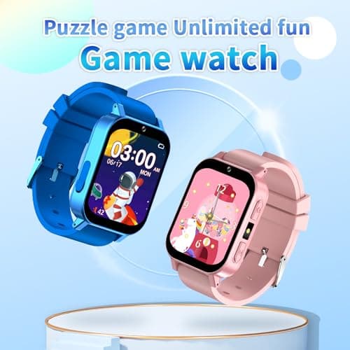 T TICCI Kids Smart Watch for Boys Girls - 1.83" HD Touch Screen, 500mAh Long Battery, Fast Type-C Charging, Games Camera Music Pedometer Torch, Educational Toys for Ages 4-12 Birthday Gift (Pink) - Thumbnail 2