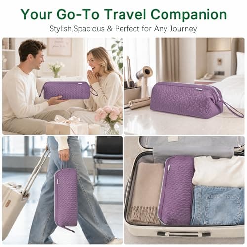 KarSyon Shark Flex Style Case for Dy son Airwrap Hair Dryer Brush Revlon Hair Tools Travel Bag Carrying Case Flat Curling Iron Organizer (Purple) - Thumbnail 5
