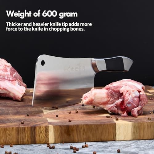 SHI BA ZI ZUO Heavy Duty Stainless Steel Bone Cleaver Knife for Home Chopping Bones - Thumbnail 2
