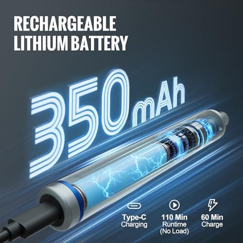 WORKPRO Mini Electric Screwdriver with Magnetizer, 36 S2 Steel Bits & 2 Pry Bars, 3.7V Rechargeable Precision Screwdriver Set for Phone Camera Laptop - Thumbnail 4