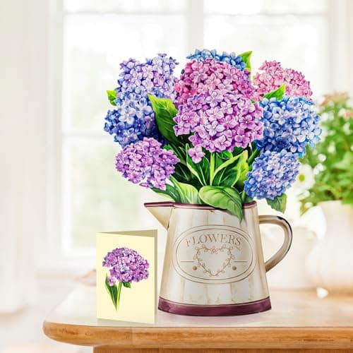 Airpark Mothers Day Gifts Card, 3D Pop Up Paper Flowers Bouquet 12’‘ with Note & Envelope, Birthday, Get Well, Teacher Appreciation Gifts, Anniversary, Thank You Gifts Cards for Women Friends, Nantucket Hydrangeas - Thumbnail 5
