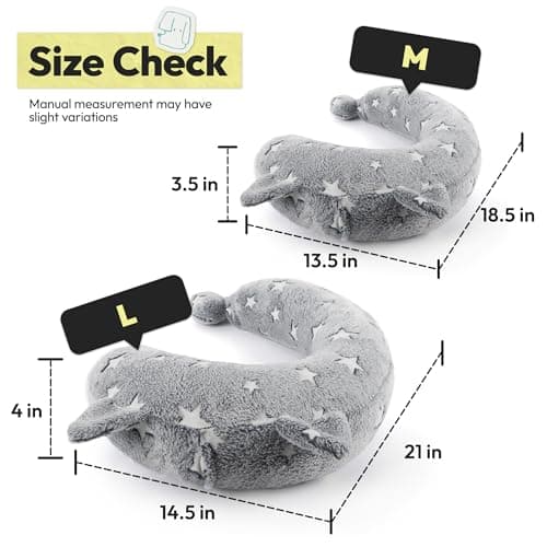 POMESEA Dog Calming Pillow, Glow in The Dark Dog Put Head on, Soft Question Mark Pillows for Dogs, Kids, Adults, Washable Dog Bed Pillow, Cozy Dog Body Pillow (L Gray) - Thumbnail 5
