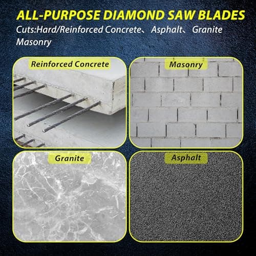 RHAPSODY 12 Inch Laser Welded Diamond Saw Blade, Segmented Supreme Diamond Blade All Purpose Dry/Wet Cutting Hard/Reinforced Concrete, Asphalt,Granite, Masonry, Brick, Block,1"-20mm Arbor - Thumbnail 4
