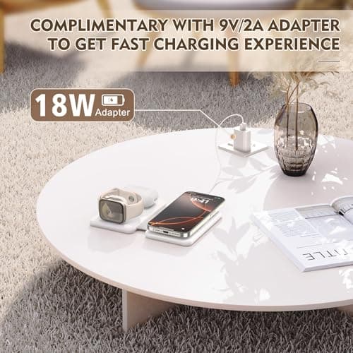Magnetic Wireless Charger for iPhone: 3 in 1 Travel Charging Station for Apple Devices for iPhone 17 Air 16 15 14 13 12 Pro Max Plus - Foldable Charging Pad for Apple Watch Series & Airpods 4 3 2 Pro - Thumbnail 5