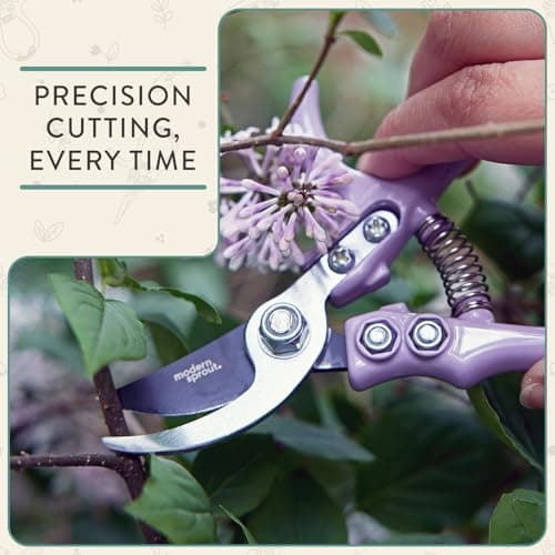 Modern Sprout Hand Pruners - Lightweight Pruning Shears W/Easy Lock- Gardening Scissors - Bypass Sharp Carbon Steel Blade - Rust Resistant - Garden Tools -Reusable Holster -Gift for Father's Day-Ocean - Thumbnail 2