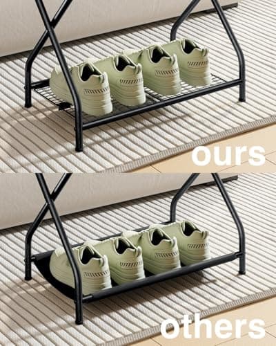 NEFROM Luggage Rack with Storage Shelf, Foldable Suitcase Stand, Heavy Duty Metal Luggage Holder, 150 lbs Top Capacity, 50 lbs Bottom Shelf, for Guest Room, Bedroom, Hotel LR-BK-1 - Thumbnail 2