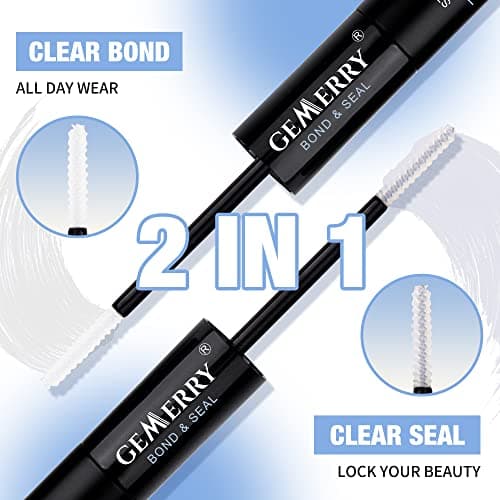 GEMERRY Lash Bond and Seal 10ml Eyelash Bond and Seal for Lash Clusters Strong Hold 48-72 Hours Cluster Lash Glue Waterproof Mascara Wand Bond and Seal (Clear, 10ml) - Thumbnail 4