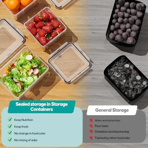 TOPCHASE 40 PCS Food Storage Containers with Lids Airtight (20 Containers & 20 Lids) - Plastic Food Containers for Kitchen Storage Reusable BPA-Free Leakproof Meal Prep Container with Labels & Pen - Thumbnail 5