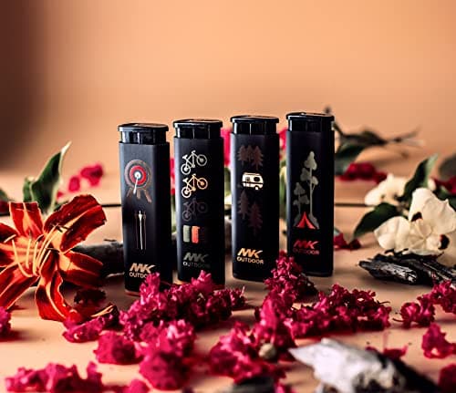 MK Lighter Outdoor Series Alpine Set 5-Pack Assorted Design Multipurpose Refillable, Windproof Flame, Slip Guard Candle & BBQ, Prepping & Camping Supplies, Survival Lighters (OUTDOORSMEN) - Thumbnail 5