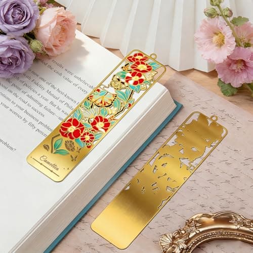 HOMTEK 3pcs Metal Flower Bookmarks with Tassel, Goden Hollow Butterfly Theme Book Marks for Reading Women, Cute Book Markers for Book Lovers Writers Readers Teens Women Teachers Students (Style B) - Thumbnail 4