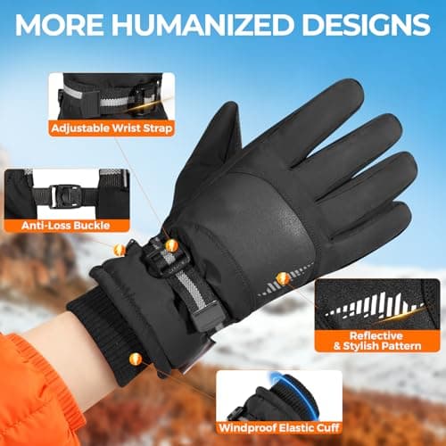 rivmount 3M Warm Winter Gloves, Cold Weather for Men Women, Thermal Touchscreen Anti-Slip Windproof, for Cycling Running Working Hiking Skiing Daily Life Outdoor Activities - Thumbnail 5