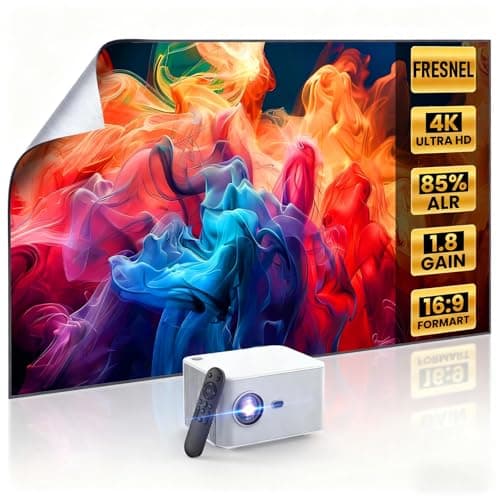 [Built-In App Smart Projector and Fresnel 85% ALR Screen] Daylight Screen 1.8dB Gain 100% sRGB Support 8K/4K 75", Home Theater Projector Auto Focus Dolby Audio WiFi 6 Bluetooth 5.4 Native 1080P