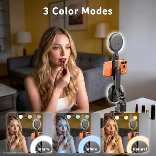 Acer Gadget Auto Face Tracking Tripod for iPhone – Gesture Control Detachable Mini Ring Light 64" 360 Degree AI Tracking Phone Tripod for Vlogging YouTube TikTok Video Recording - Thumbnail 5