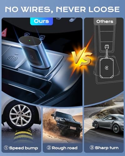 AuroraLink Wireless Carplay & Android Auto Adapter 2-in-1 Stable & No Delay Carplay Wireless Adapter Convert Wired to Wireless Car Play Dongle for iOS 10+/Android 11+ (Blue) - Thumbnail 3