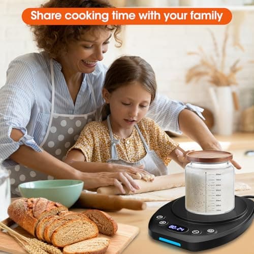 MQFORU Upgrade Sourdough Starter Warmer Mat, Precise 1°F Thermostat Control (70-120°F), Smart Memory Leavening Pad for Kitchen Sourdough and Bagels, 0-24H Timer with US Plug, °C/°F Display - Thumbnail 5