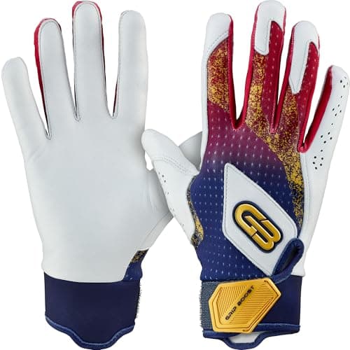 Grip Boost Baseball Batting Gloves with Boost Plus Leather – Adult and Youth Sizes for Men and Youth Players (USA, Youth Medium)