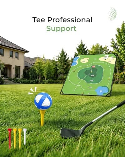 Zessfit Golf Chipping Game Set, 71" x 71" Battle Golf Chipping Game Mat with Sticky Balls, Backyard Indoor Outdoor Golf Practice Game for Adults, Golf Training Aid Gift - Thumbnail 4