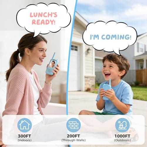 Video Walkie Talkies for Kids, 2 Pack Rechargeable Walkie Talkie with Screen, Long Range 2 Way Radio with 4 Voice Effect, Christmas Birthday Gift for Age 3-12 Boy Girl Indoor/Outdoor - Thumbnail 3
