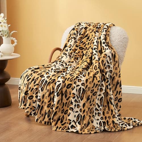 Cozy Bliss Leopard Print Fuzzy Blanket Throw for Bed & Couch - Thick Soft Warm Fleece Blankets for Room Decor, for Kids, Women Men Girls, Brown Cheetah 100"*120"