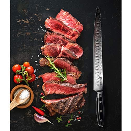 TUO Carving Knife - 12 Inch Brisket Carving Knife for Meat and Turkey - High Carbon Stainless Steel - Full Tang G10 Handle with Gift Box - Black Hawk S Series - Thumbnail 2