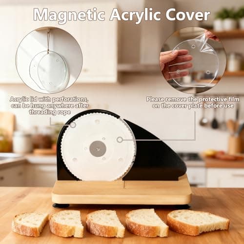 Upgraded Manual Bread Slicer for Homemade Bread with 20 Bags and Acrylic Cover, Adjustable Thickness Bread Cutter, Sourdough Slicer Serrated Blade with Scale Line and Suction Cup for Baguettes - Thumbnail 2